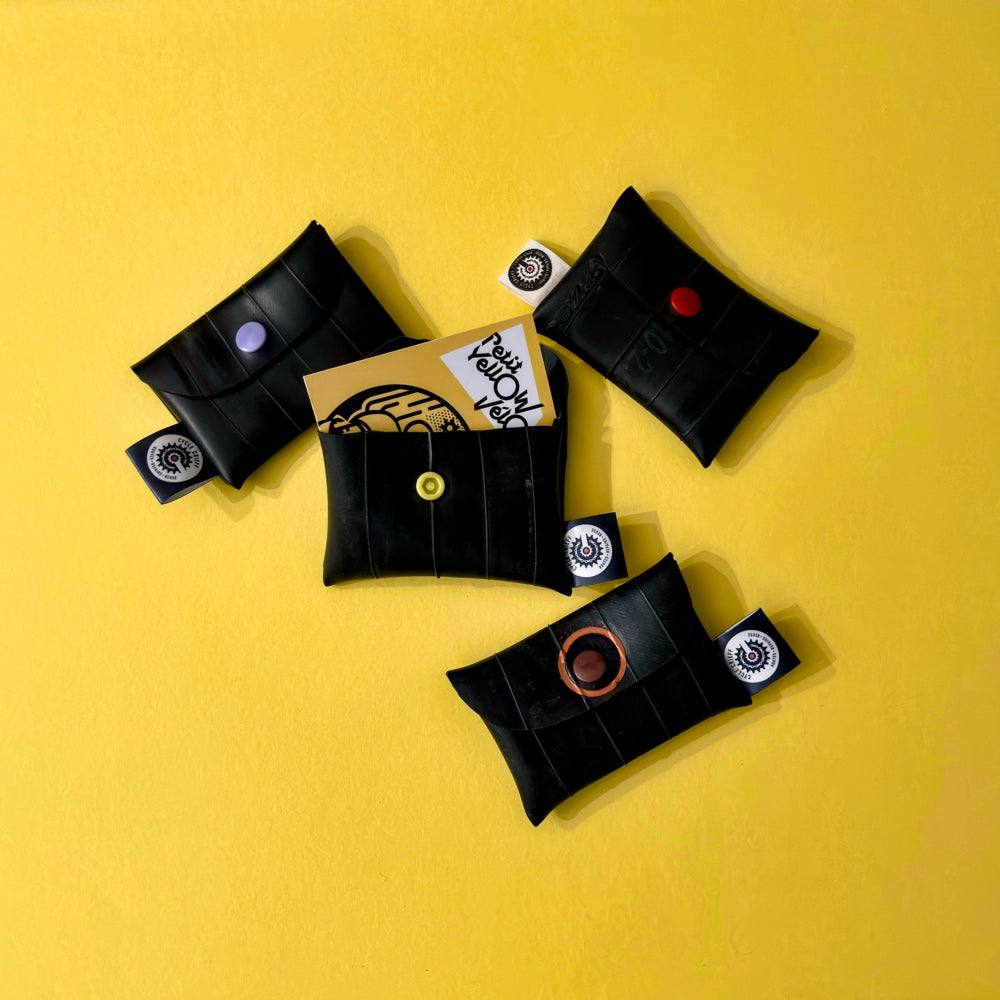 Recycled Inner Tube Wallets with Card Example