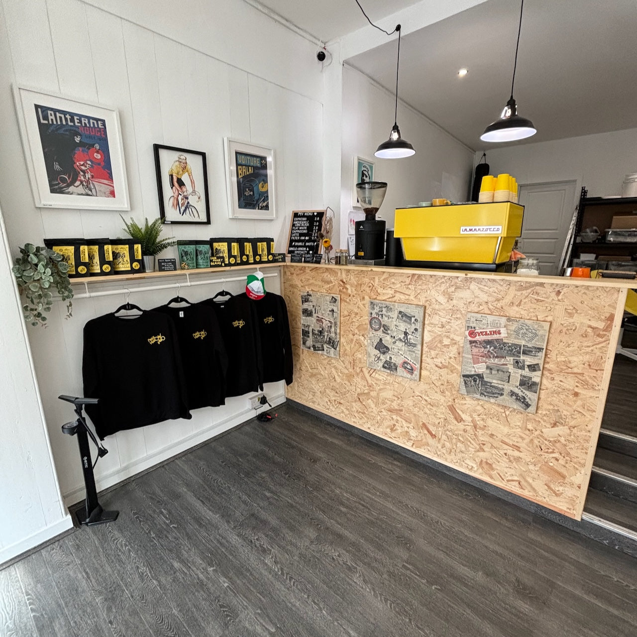 Shop Interior with Coffee Bar and Espresso Machine